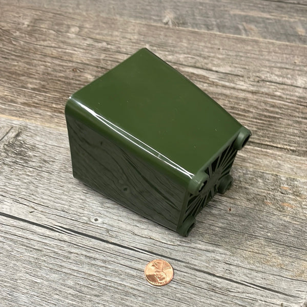 3.25” square green orchid pot