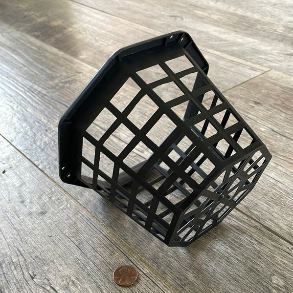 6" octagonal black plastic orchid basket