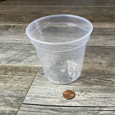 4" ultra clear round orchid pot