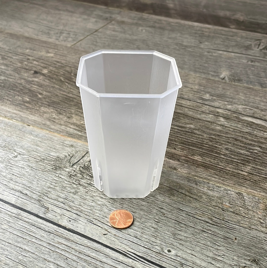 2.75" tall square clear pot