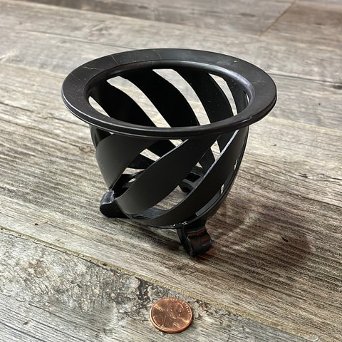 4" Neofinetia falcata pot - black plastic - twist