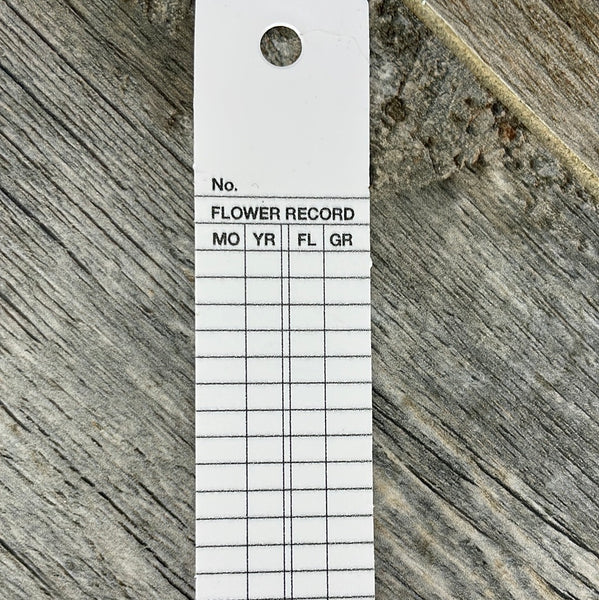 Flower record plant label