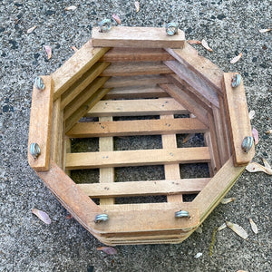 8" octagonal wooden vanda basket