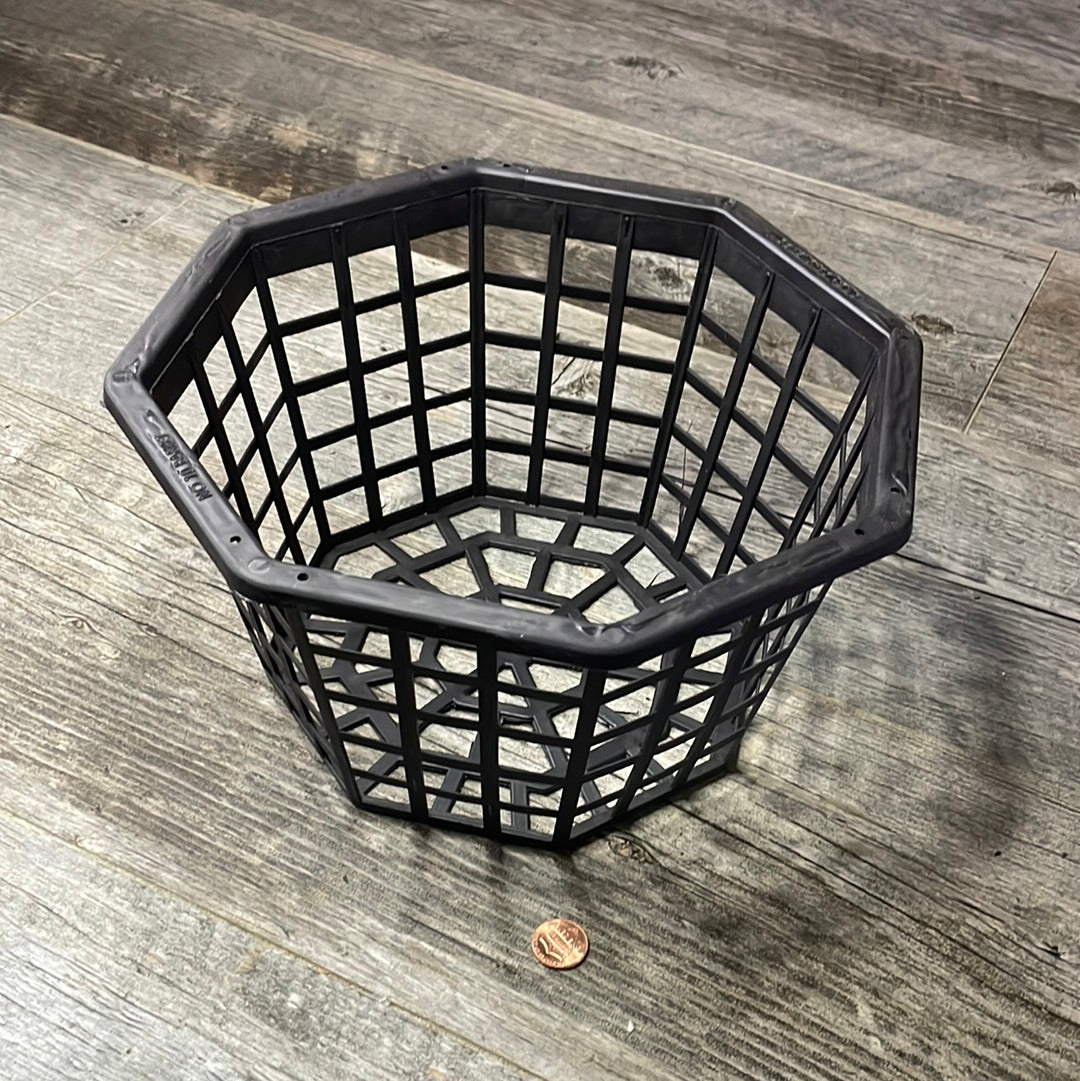 10" black plastic octagonal orchid basket
