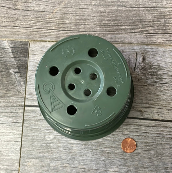 5" round green plastic bulb pan