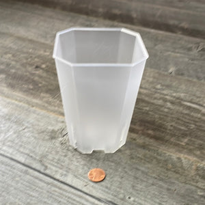 3.5" tall square clear pot