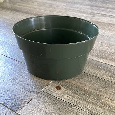 12 inch green plastic bulb pan flower pot