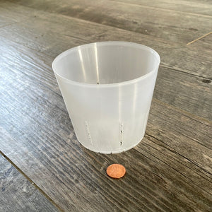 4" round clear rimless pot